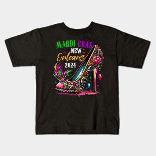 Mardi Gras 2024 Women Girl New Orleans Matching Girls Kids T-Shirt